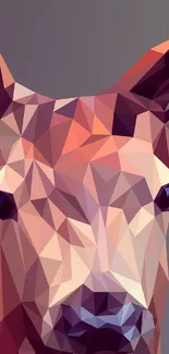 Geometric polygonal deer illustration in warm tones.