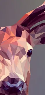 Geometric deer wallpaper with vibrant colors and polygonal design.