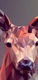 Geometric deer with polygon shapes and vibrant colors in a modern design.