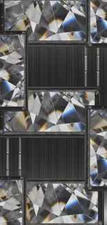 Geometric diamond pattern mobile wallpaper with sleek reflective design.