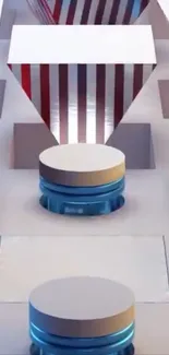 Futuristic geometric design with abstract shapes.