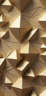 Geometric gold 3D mobile wallpaper design.