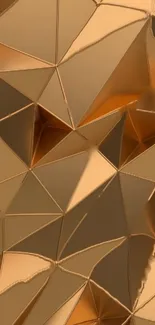 Geometric gold wallpaper with polygonal patterns.