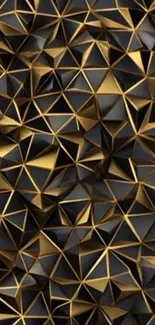 Intricate geometric gold pattern wallpaper design.