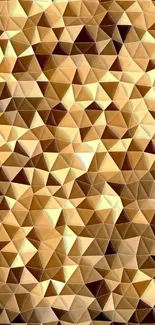 Geometric wallpaper with a gold triangle pattern design.