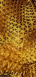 Golden geometric pattern wallpaper design.