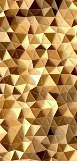 Geometric golden brown triangle pattern wallpaper.