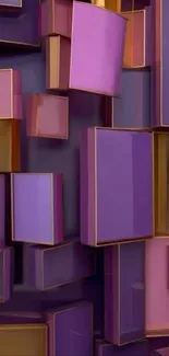 Geometric gradient wallpaper with purple, pink, and gold rectangles.
