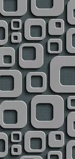 3D geometric gray phone wallpaper with squares.