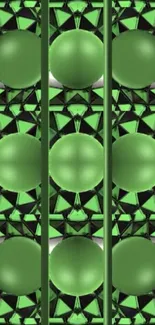 Geometric green circles and shapes wallpaper