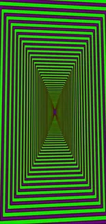 Green and purple geometric illusion mobile wallpaper.