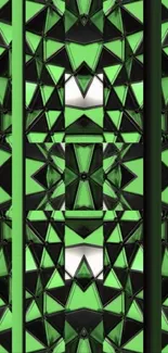 Green geometric pattern mobile wallpaper.