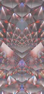 Abstract geometric kaleidoscope wallpaper with vibrant colors.