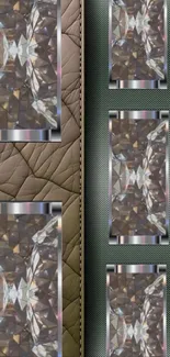 Geometric leather and crystal mobile wallpaper design.