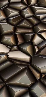 Geometric metallic art wallpaper with intricate patterns.