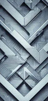 Metallic blue geometric pattern wallpaper with abstract, modern design.