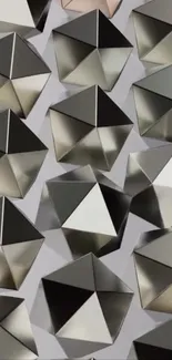 3D geometric metallic pattern wallpaper.