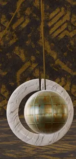 Modern geometric art wallpaper with earthy tones.