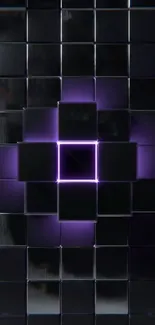 Futuristic geometric cubes with neon glow