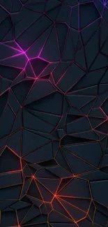 Geometric neon wallpaper with abstract patterns in vivid dark colors.