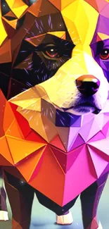 Geometric art of a colorful panda with a vibrant abstract design for mobile wallpaper.