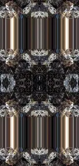 Abstract geometric pattern with dark hues.