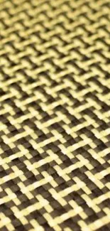 Yellow and brown geometric woven pattern wallpaper.