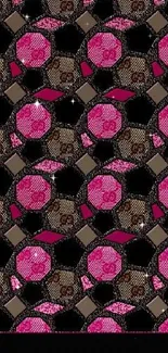 Geometric pattern in pink tones, abstract design.