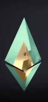 Geometric prism abstract art on black background.