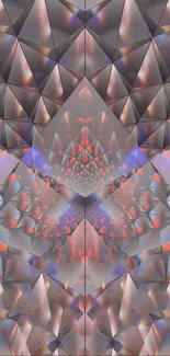 Geometric prism art wallpaper with kaleidoscopic reflections.