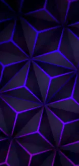 Geometric purple pattern wallpaper with bold design.