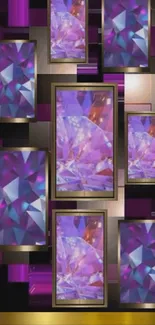Geometric purple gem design with modern elements.