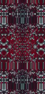 Abstract geometric red pattern wallpaper.