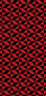 Geometric red and black mobile wallpaper with bold pattern.