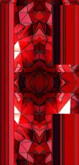 Red geometric abstract phone wallpaper design.