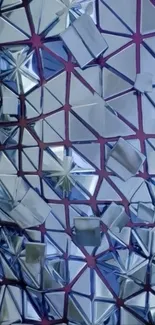 Geometric silver reflective mobile wallpaper.