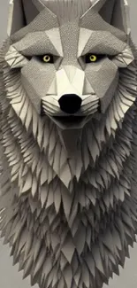 Geometric wolf design wallpaper with intricate patterns and a modern aesthetic.