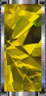 Geometric yellow diamond design wallpaper.