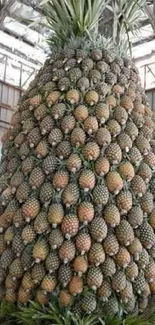 A giant pineapple display as unique phone wallpaper.