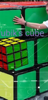 Giant Rubik's Cube with Guinness World Record logo.