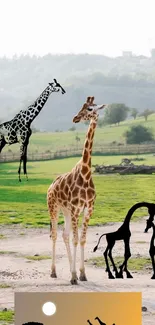 Giraffe Giraffidae Plant Community Live Wallpaper