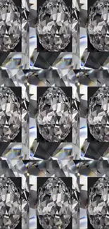 Glamorous diamond pattern wallpaper with elegant design.