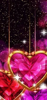 Glamorous jeweled heart wallpaper with vibrant colors.