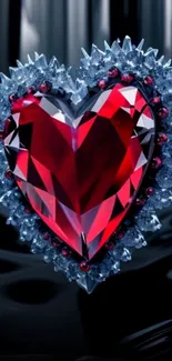 Heart-shaped jewel with sparkling gems