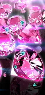 Sparkling pink gemstones in a luxurious wallpaper.