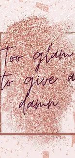 Glamorous pink glitter wallpaper with elegant text design.