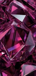 Shimmering purple gemstones in a luxurious wallpaper design.