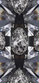 Kaleidoscope of crystal diamonds mobile wallpaper.