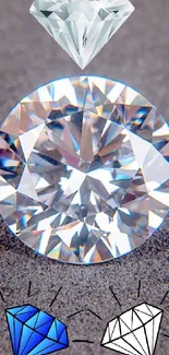 Gleaming diamonds on a dark background wallpaper for phone.