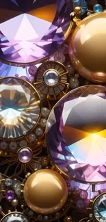 Gleaming gemstone galaxy with vibrant colors.